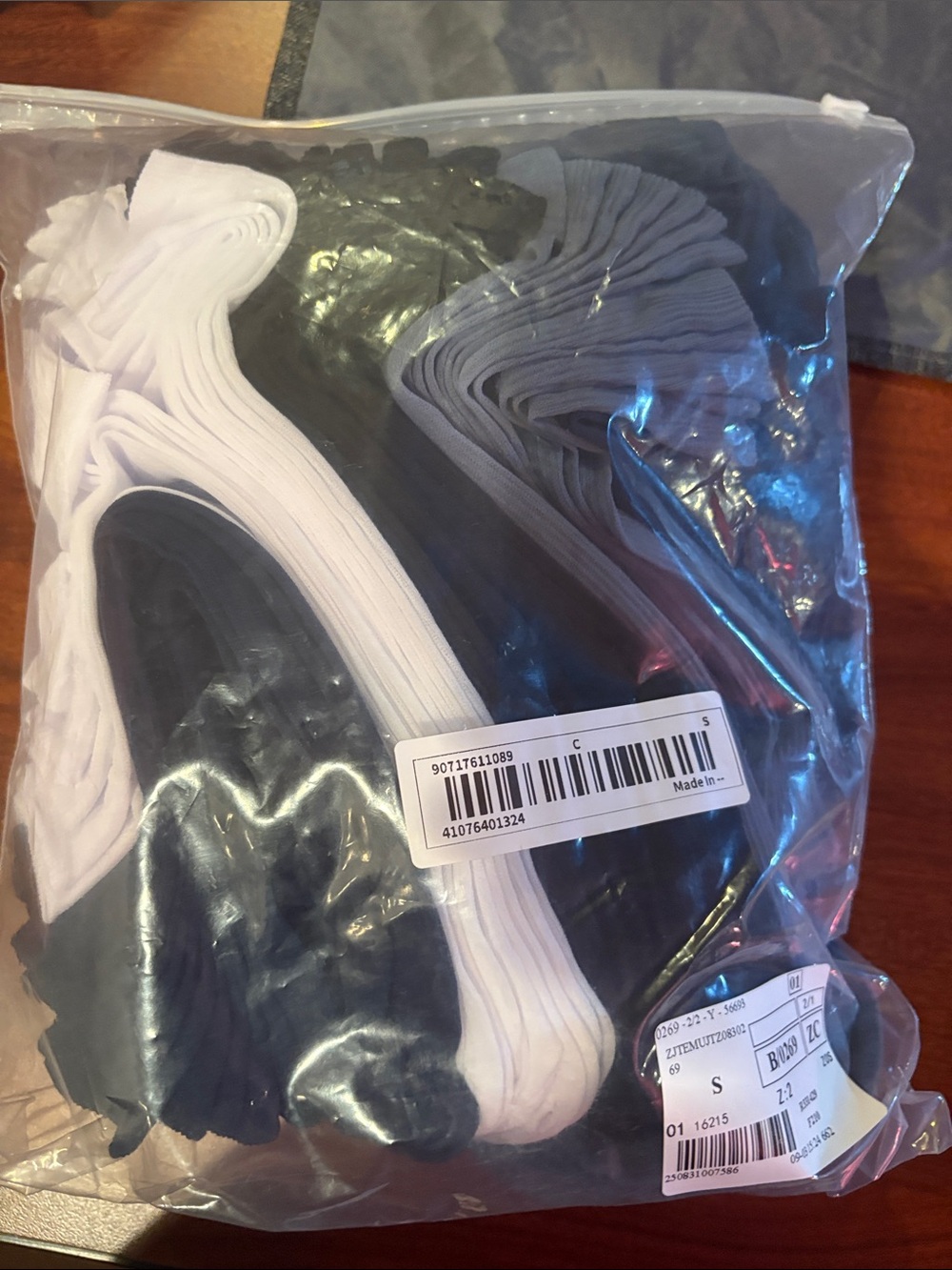 Pack of No-Show Socks in Black, White, Gray about 15 pack